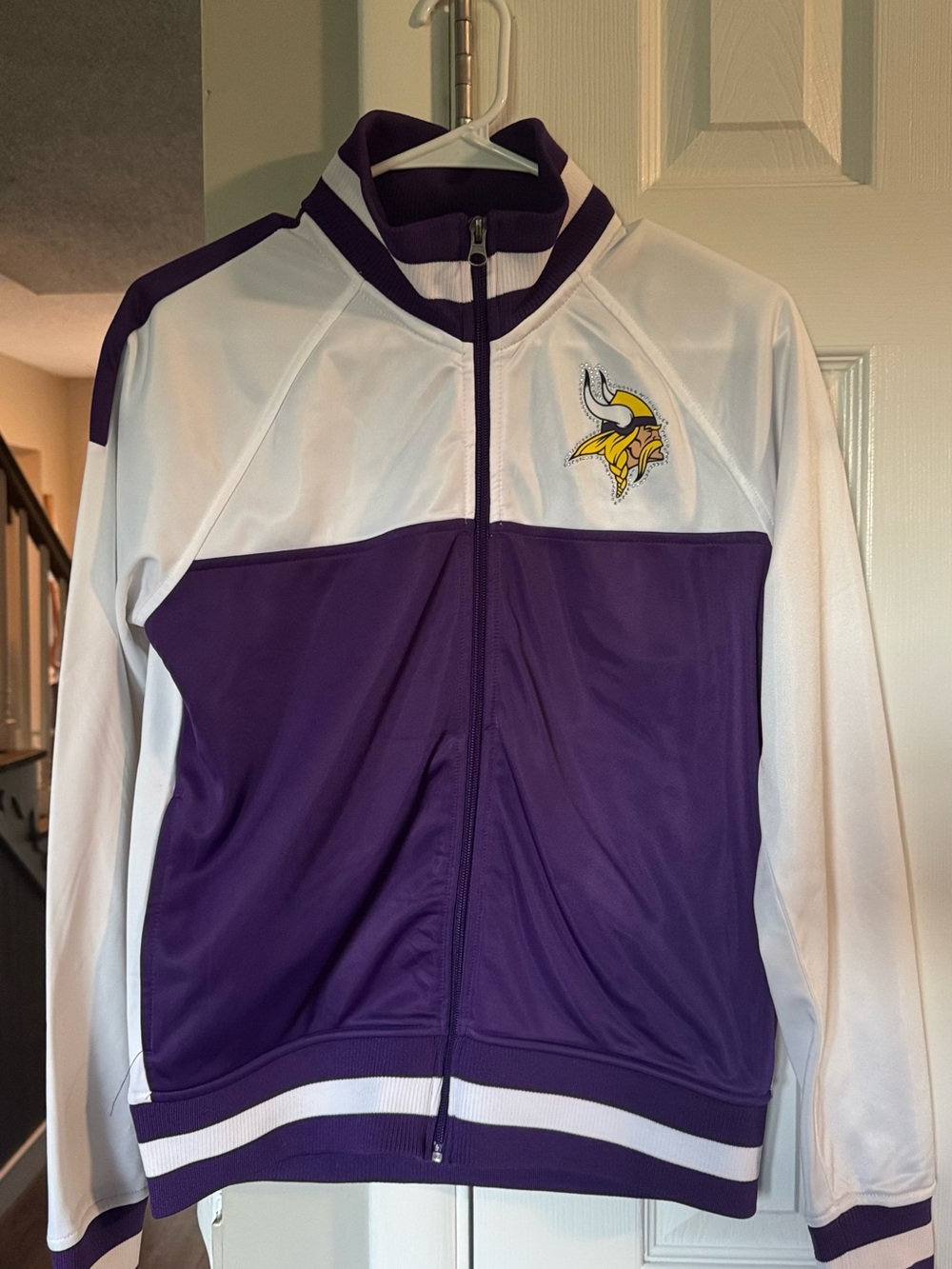 Minnesota Vikings Purple & White Full-Zip Track Jacket with jewels